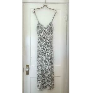 NWT Zara Black & White Print Midi Dress XS